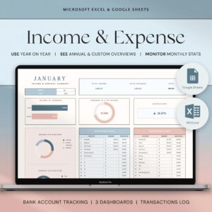Income and Expense Tracker Spreadsheet Personal Financial Planner Excel Spreadsheet Monthly Expense Tracker Google Sheets