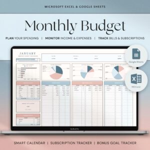 Monthly Budget Spreadsheet Excel Google Sheets Budget Dashboard Finance Tracker Excel Spreadsheet